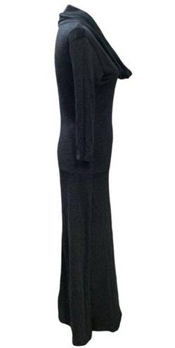 James Perse Standard  Dark Gray Maxi Dress Cowl Neck 3/4 Sleeves Supima Modal 2