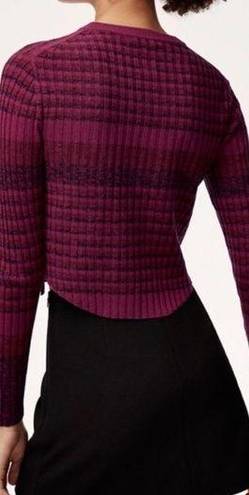 Babaton  Nathaniel space dyed striped cropped sweater in raspberry size Large NWT