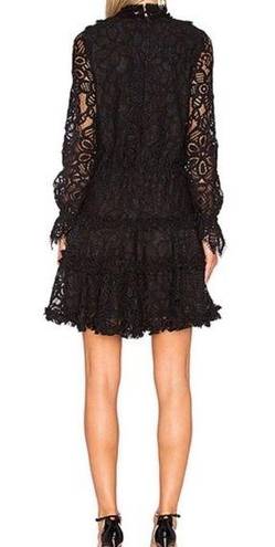 Alexis  Black Catalina Choker Fit & Flare All Over Lace Dress Sz S