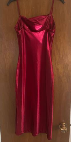 Silk Slip Dress Red Size XS