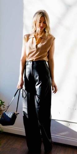 L.A.M.B. Loulou Studio Noro Leather Pants in Black Small New Womens Trousers