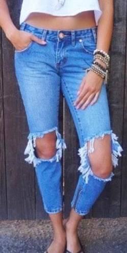 One Teaspoon Freebirds Busted Knee Ripped Distressed Skinny Ankle Jeans