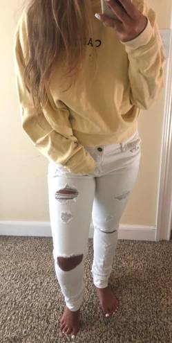 Hollister White Ripped Jeans