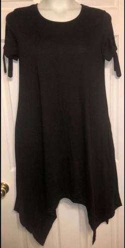 Brooks Bobbie  Sz M (8/10) Tie Sleeve Black Hanky Dress NEW NWT