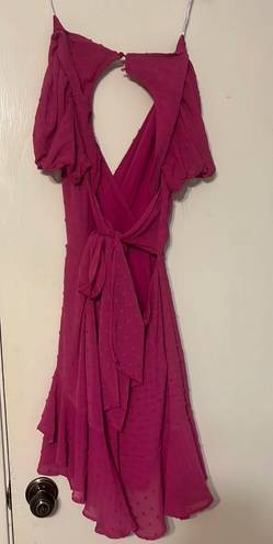 Lulus Magenta Ruffle Dress