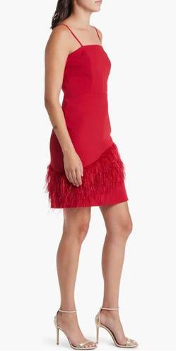 Sam Edelman Feather hem sheath Red Wine Dress NWT $158 Valentines Woman size 10