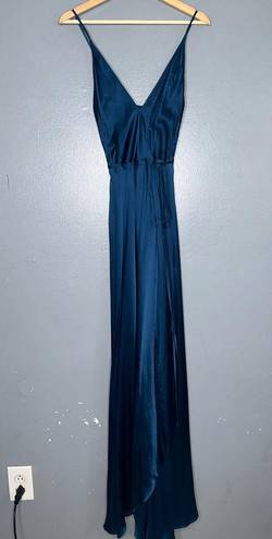 Yumi Kim Rush Hour 100% Silk Maxi Wrap Dress/Gown NWT in Ink Blue Size Small