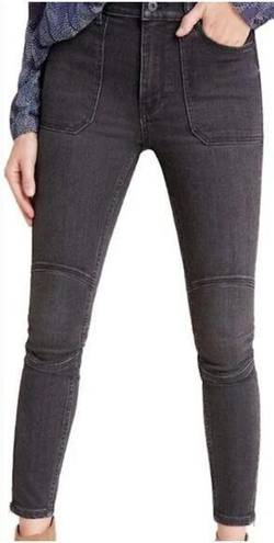 Pilcro and the Letterpress NEW  faded black high rise denim moto jeggings, 29