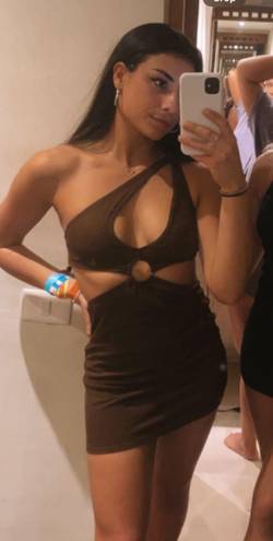 Pretty Little Thing One Shoulder Cut Out Mini Dress