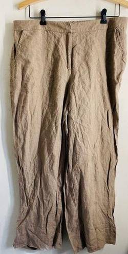 J.Jill  100% Linen High Rise Casual Trousers Camel size 16T