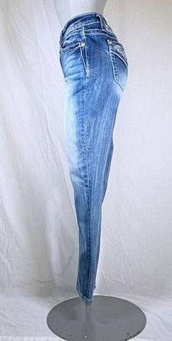 Miss Me Stretch Denim Embellished Curvy Ankle Skinny Cropped Capri Jeans~29~