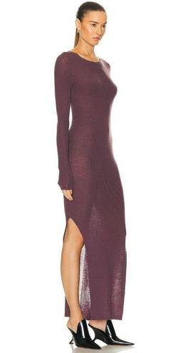 Amethyst RICK OWENS Ribbed Long Sleeve Dress in  Large Womens Maxi Knit Bodycon