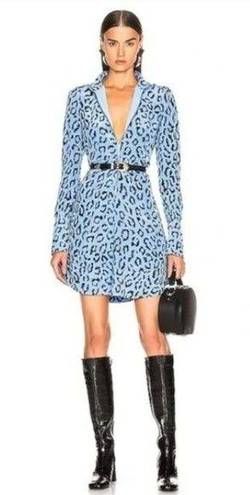 ALC Frank A.L.C. Sz 6 Marcella Leopard Print Silk Dress Long Sleeve