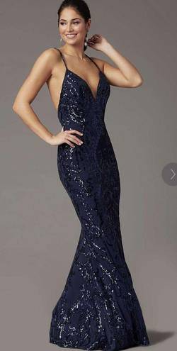 PromGirl Navy Blue Prom Dress