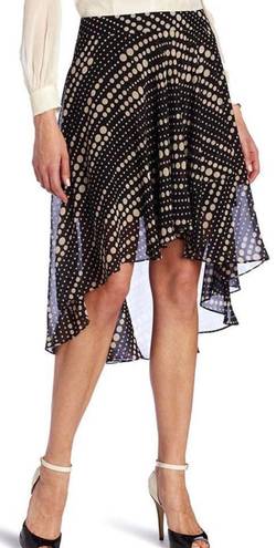 Kenneth Cole Black & White Polka Dot High Low Skirt