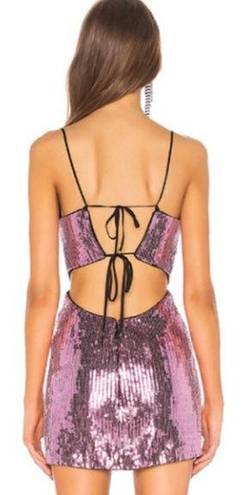 NBD X by  Cindy Strappy Allover Sequin Cutout Mini Dress in Pink