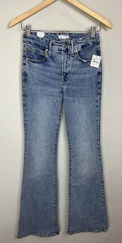 Good American  Good Legs Split Pocket Flare Jeans Size 4/27 Indigo 131 NWT