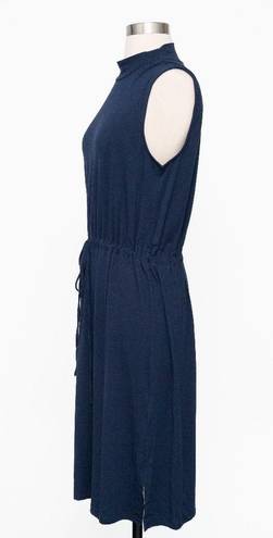 Eileen Fisher . Mock Neck Tie Waist Sleeveless Dress.