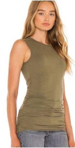 n:philanthropy n philanthropy Womens XS Buenos Tank Top Olive Green Ruched Side Long Length NWT