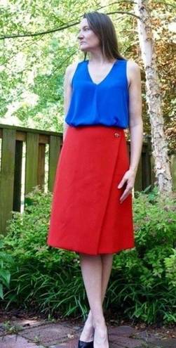 Hugo Boss  Wool Mix Asymmetric Faux Wrap Skirt Size 4