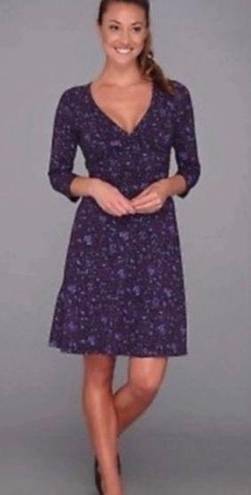 Patagonia  Purple Floral Paisley Margot Faux Wrap Dress Size Small