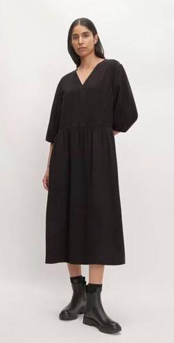 Everlane  The TENCEL Puff-Sleeve Dress in Black XL NWT