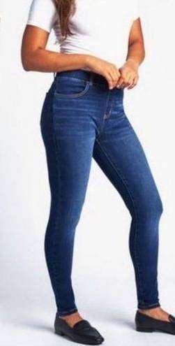 Betabrand ‎ Yoga Denim Classic Pull On Skinny Leg Jeans Dark Wash Medium Long