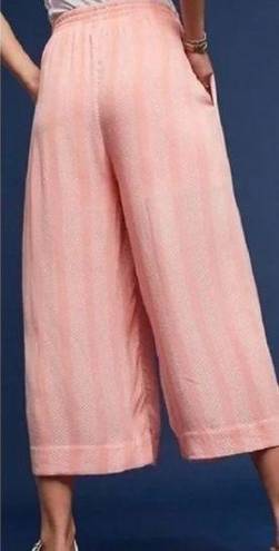 Anthropologie  Maeve Nell Wide Leg Crop Culottes Pink Sz Large