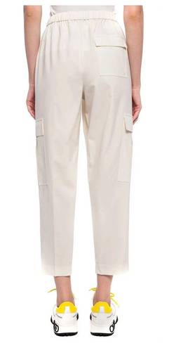 Theory Linen Cargo Pants Size M Cream White