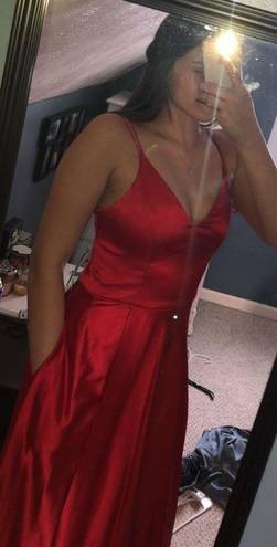 Red Prom Dress with Pockets