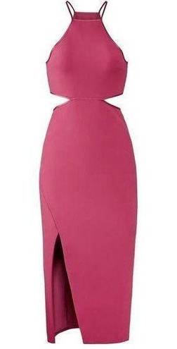 Cinq à Sept Cinq a Sept Yael Cut Outs Halter Midi Dress Orchid Pink Muted Mauve Long Slit 10