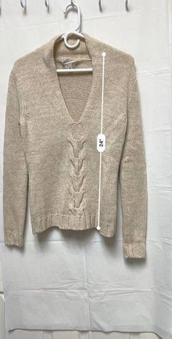 Banana Republic  Sweater Women's Size S Shawl Collar Lambs Wool Light Tan BSI-C