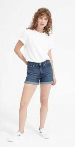 Everlane NWT  Dark Wash Blue Midnight Indigo The Denim Jean Shorts Womens Size 26