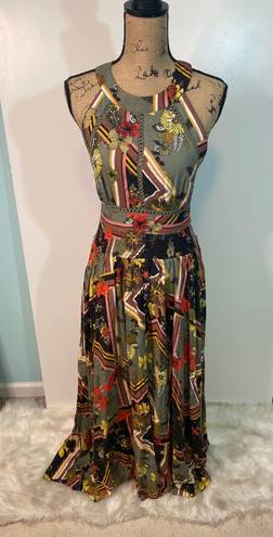 Abel the label Green Scape Dress Size L NWT