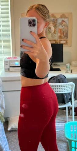 Butter Soft Red  High Waisted Workout Leggings