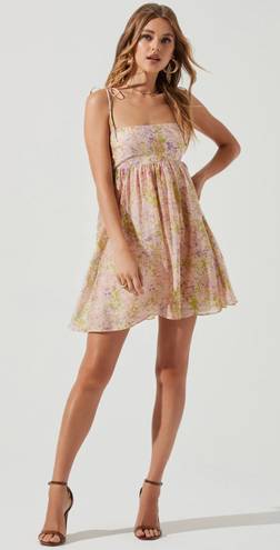 ASTR SERENITY FLORAL SQUARE NECK MINI DRESS