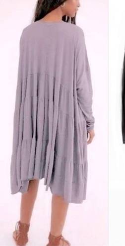 Free People NWOT Rory Oversized Tiered Long Sleeve Scoop Neck Midi Tunic XS