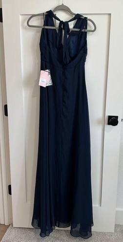 Birdy Grey NWT  Moni Chiffon Convertible Bridesmaid Dress in Navy, Small, pockets