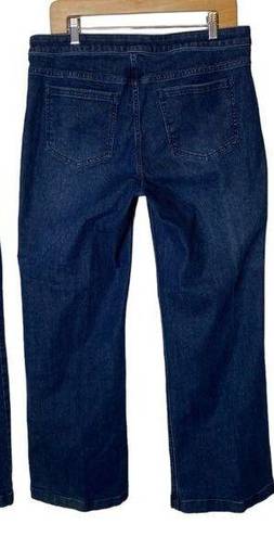 J.Jill  Full Wide Leg Mid Rise Jeans Trouser Jean Authentic Fit Denim, size 10