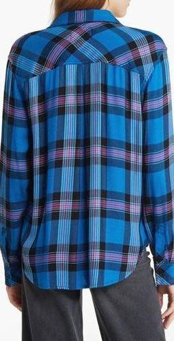 Rails  Womens Lightweight Hunter Plaid Button Up Shirt Size M Cobalt Magenta