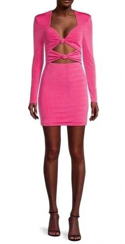 Misha Collection Gracie Cut Out Mini Dress in Bright Pink NWT Size 6 Retail $317