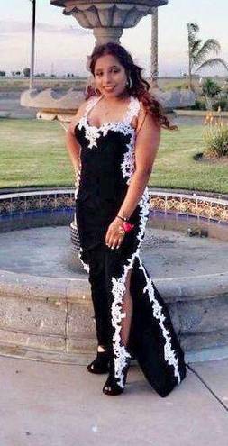 PromGirl black and white prom dress 