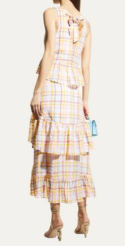 Cinq à Sept Dress Astor Plaid Ruffle