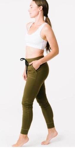 Zyia  Unwind Olive Green Drawstring Stretch Waist Joggers Athleisure Plus XXXL