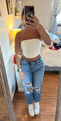 PacSun White Leather Tube Top