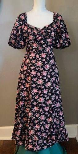 Tuckernuck  Hyacinth‎ House Black Floral Seaport Midi Dress Size Small