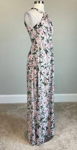 Laundry by Shelli Segal  Women's Maxi Dress Size 10 Pink Floral Print Halter