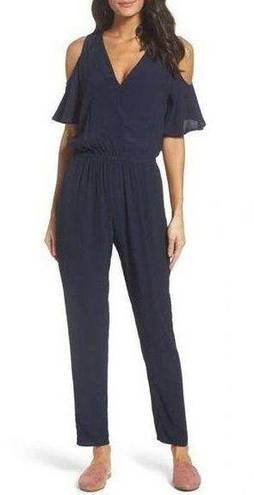 Nordstrom FRAICHE BY J  Cold Shoulder Jumpsuit In Navy M NEW