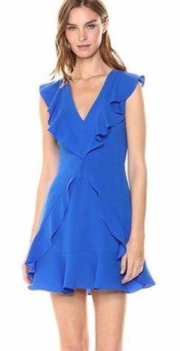 BCBGMAXAZRIA  • Eleeza Ruffled Mini Dress criss cross flutter Larkspur Blue Tyrah