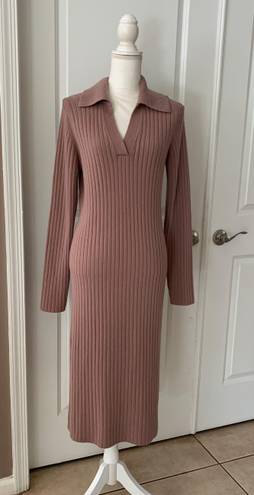 Vince Ribbed Polo Wool-Cashmere Blend Bodycon Dress